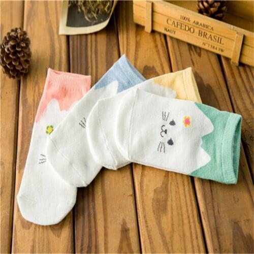 ZDL-217 Modern Soft Cartoon Women Lovely Calcetines Cat Animals Cotton Socks 10 pairs