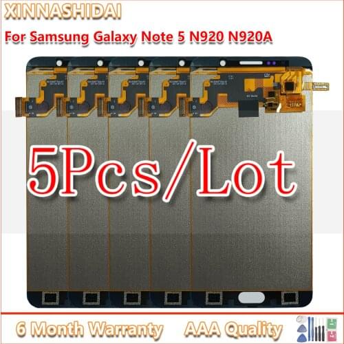 5 Pcs LCD Display For SAMSUNG GALAXY Note 5 N9200 N920F N920G LCD Display Touch Screen Digitizer Assembly Replacement