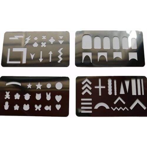 1pcs 12*6cm Geometric Stamping Nail Art Hollow Out Templates Stencil Stickers Reusable Stamp Plates Guide DIY Tools AU-0T