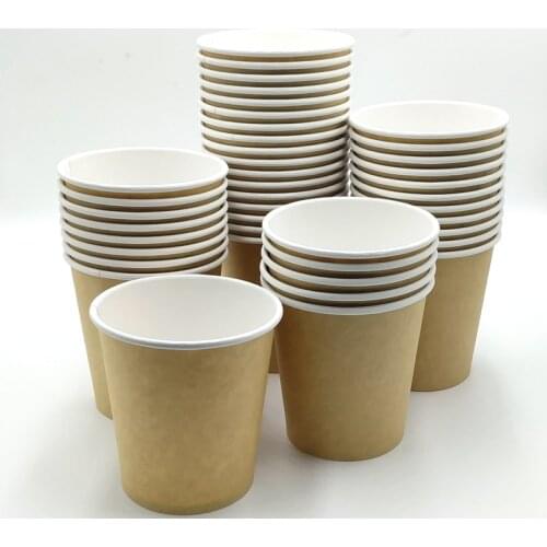 22pcs White Paper Hot Cups Kraft Paper Cup - Coffee Cups Disposable Paper Cup Milk Tea Cup Household Drinking Party Supplies 7oz