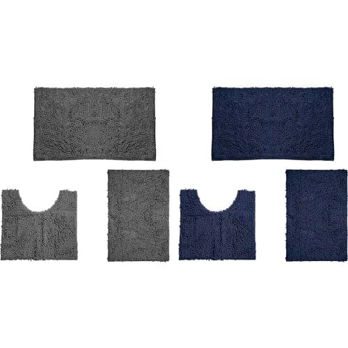 3 in 1 Bathroom Rug Sets Non Slip Bath Rug Absorbent Bath Mats for Bathroom