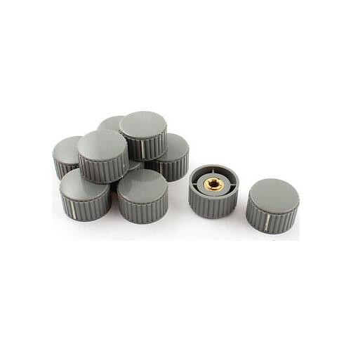 6mm x 32mm Volume Control Gray Plastic Nonslip Potentiometer Knob