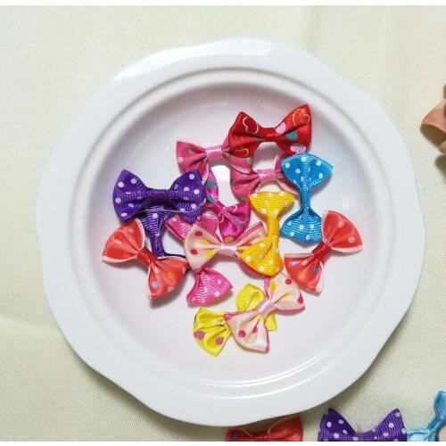 3pcs Print Dot Flower Applique Accessories Bow Patch Trim Stickers Sewing Parche Bow Flower Patches For Clothing parches ropa