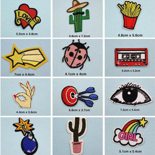 Chips Tape Bomb Hand Patches Cap Shoe Iron On Embroidered Appliques DIY Apparel Accessories Patch For Clothing Fabric Badges BU1