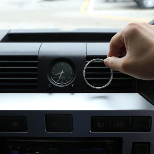 For Land Rover Defender 08-18 Aluminum Alloy Car Central Control Dashboard Center Clock Decoration Ring Sticker Car Accessories