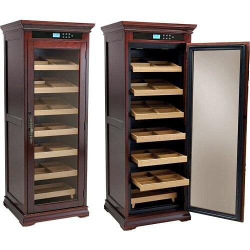 Cedar Electronic Oak Wood Cigar Cooler Cabinet Tobacco Products Humidifier ElectronicWooden Cigar Humidor Cabinet