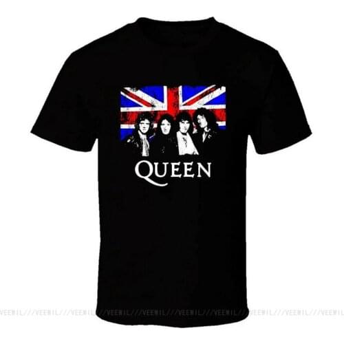 Queen Rock Band Tshirt Bohemian New T-Shirt Black White Tshirt Mens Fast Shipping Summer Style Casual Wear T Shirt