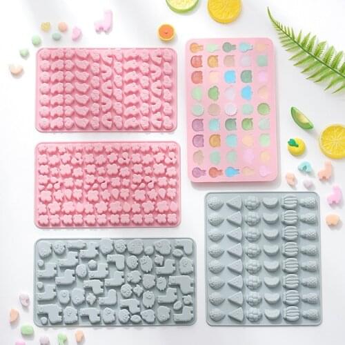 Gummy Candy Mould Kitchen Supplies Cartoon Shape Reusable DIY Baking Tools Silicone Cupcake Jelly Candy Decoration Mold 1Pcs