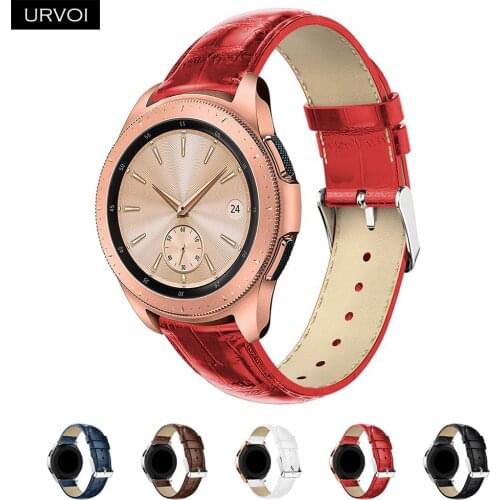 URVOI leather band for Galaxy Watch Active 42 46mm gear sport strap for HUAWEI GT quick release pins soft replacement 22/20mm