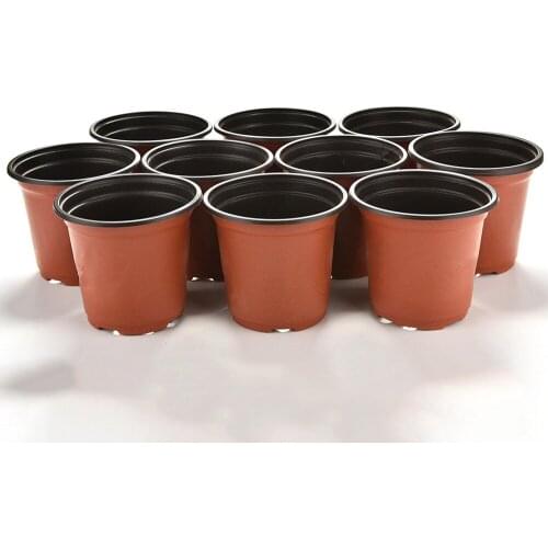 10pcs Mini Plastic Round Flower Pot Terracotta Nursery Planter Home Decor Small Flower Pot