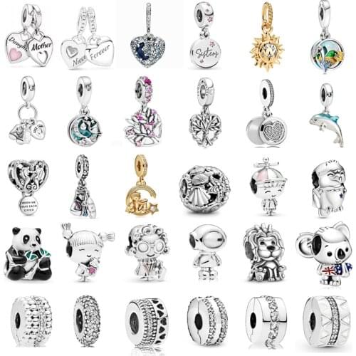 New fashion charm original panda beads Sun Pendant suitable for Pandora womens bracelet necklace jewelry accessories DIY