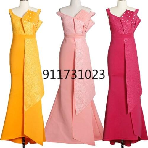 Bodycon Sexy Women Dress Elegant African Ladies Mermaid Beaded Lace Wedding Evening Party Maxi Dresses 2021 New Year Clothes