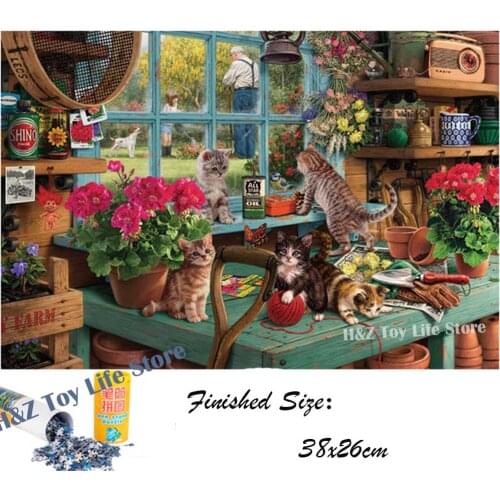 1000 Pieces Jigsaw Puzzles Cute Cat Smallest Puzzle 1000pcs Educational Toy for Kids/Adults Christmas Gift (38x26cm)