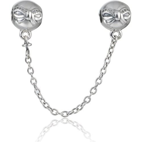 Fits Western Charms Bracelet 925 Sterling Silver Cute Bow & Zircon Silver Beads DIY Fashion Jewelry Wholesale SF011