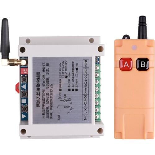 Kebidu 2 key remote switch 433Mhz 12-48V RF Wireless Remote Control for high power pump motor case for remotes Industrial Sector