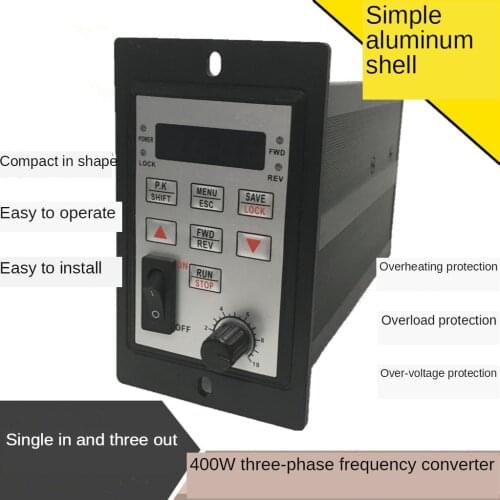 Speed regulating motor three-phase governor 220V single-phase input three-phase 400W750W simple inverter