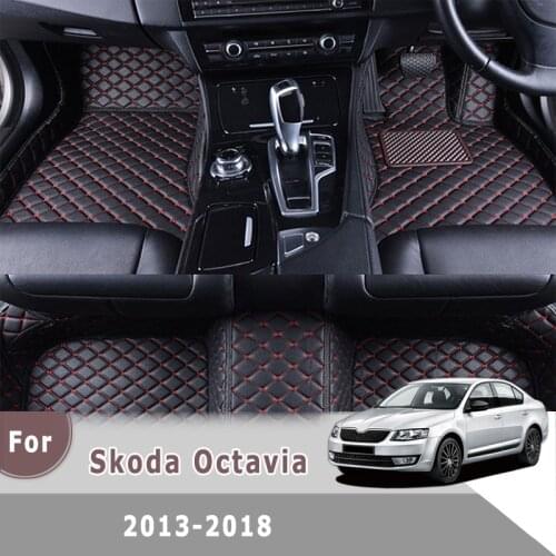RHD Carpets For Skoda Octavia MK3 5E 2018 2017 2016 2015 2014 2013 Car Floor Mats Auto Accessories Customs Automobiles