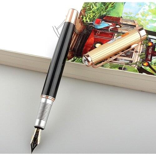 1pcs New 116 Fountain Pen 0.5MM Nib Metal Golden Black Color Sign Pens and Elegant Upscale Golden Ink Pens