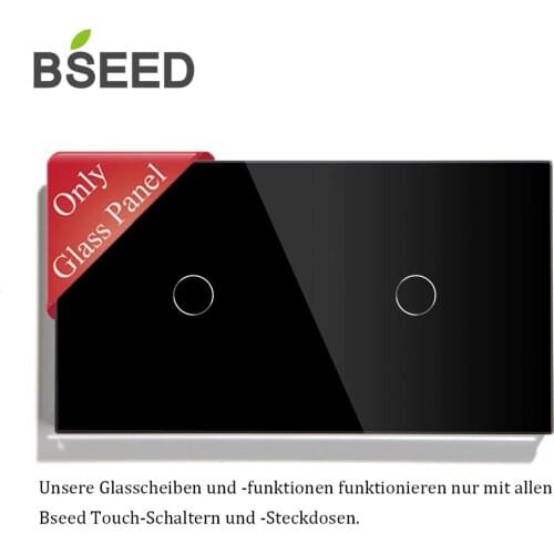 BSEED EU Standard Pearl Crystal Glass Glass Panel Only 157mm White Black Gloden For Wall Touch Switch