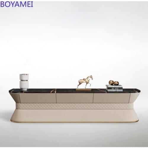 Light luxury TV cabinet Italian post-modern living room bedroom slate marble furniture custom coffee table cabinet combination