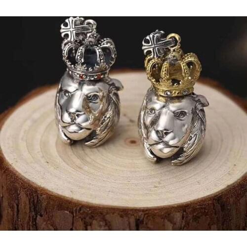 Thai silver man pendant Rasta vibrations gold 925 pure silver the lion king pendant for man