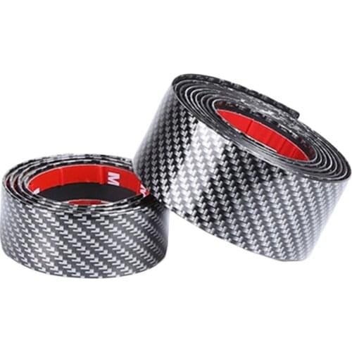 Carbon Fiber Rubber Soft Bumper Strip DIY Door Sill Protector Edge Guard Car Stickers Car Styling Accessories 3/5/7/10cm#287920