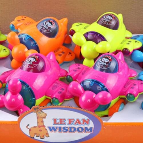 Universal Wheel Electric Airplane Model with Light Music Early Educational Toy