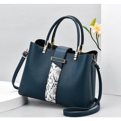 Snake Pattern Vintage Luxury Large Handbags for Women 2021 New Fashion High Quality Leather Shoulder Bag Female Casual Tote Bag