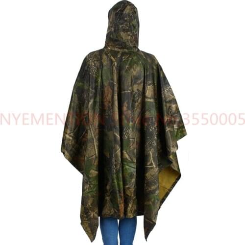 Waterproof Hooded Ripstop Festival Rain Poncho Military Camping Hiking Jungle Waterproof Material Raincoat
