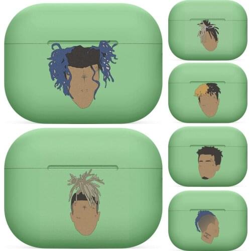 Rapper xxxtentacion For Airpods pro 3 case Protective Bluetooth Wireless Earphone Cover Air Pods airpod case air pod cases green