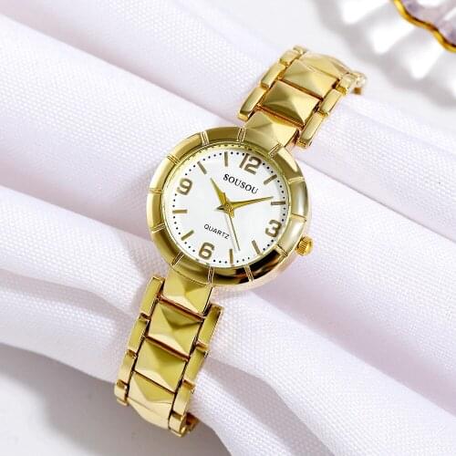 Ladies Fashion Casual Quartz Minimalist Wrist Dress Ladies Watch Silver Bracelet Ladies Watch Metal Clock Casual Watch