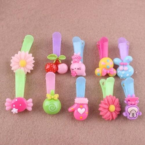 5 Pcs Baby Cute Cartoon Candy Color Hairclips Newborns Headbands Infant Head Wear Hair Accessories Kids Clips Barrettes
