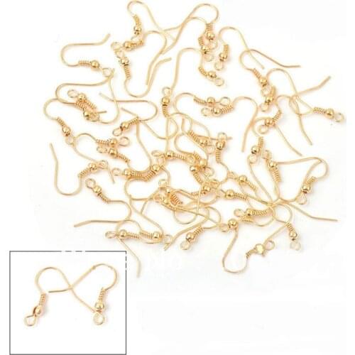 500PCS Wholesale Batch Handmade Jewelery Ear Hook Gold Hooks DIY Jewelery Design Earrings Most Quantity