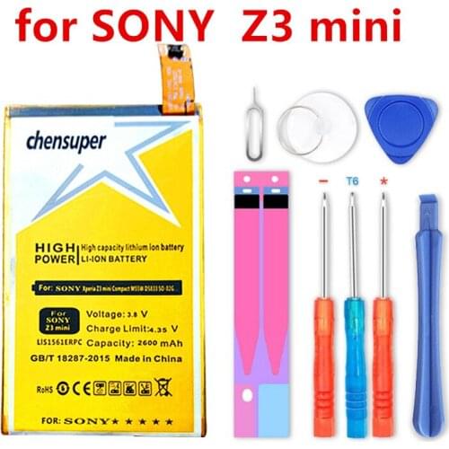 NEW 2600mAh LIS1561ERPC Mobile Phone Battery for SONY Xperia Z3 mini Compact M55W D5833 SO-02G