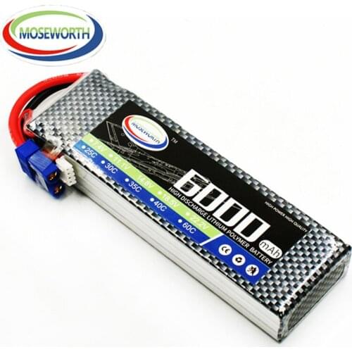 7.4V 2S 6000mAh 40C Battery Lipo For RC Drone Quadcopter Aircraft Helicopter Airplane Car Boat Remote Control Toys Lipo Battery