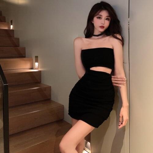 C3052 2021 Summer new women fashion temperament sexy show waist slim drape wrap buttock dress cheap wholesale