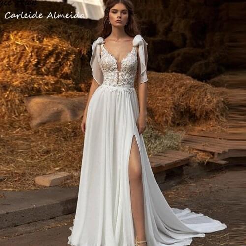 Carleide Almeida Chiffon Wedding Dresses