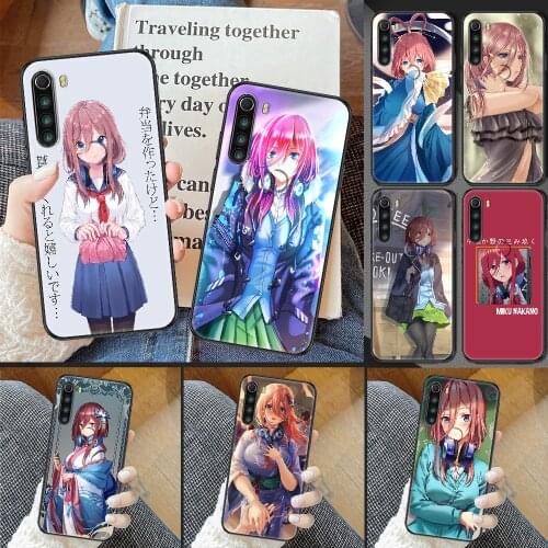 Nakano miku Anime Phone case For Xiaomi Redmi Note 7 7A 8 8T 9 9A 9S 10 K30 Pro Ultra black tpu funda luxury coque trend shell