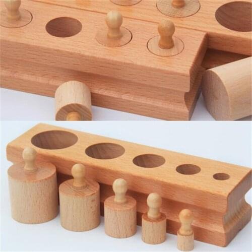 Wooden Toys Puzzle Montessori Educational Cylinder Socket Toy Childern Development Practice Senses Puzzle Math Brain Teaser Kids
