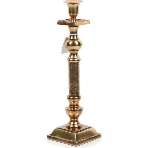 Lucky Art Square Pedestal Bronze Candle Holder 40 cm