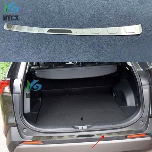 For Toyota RAV4 2019 2020 5thCar Rearguards Stainless Steel Rear Bumper Trunk Fender Sill Plate Protector Guard Covers trim