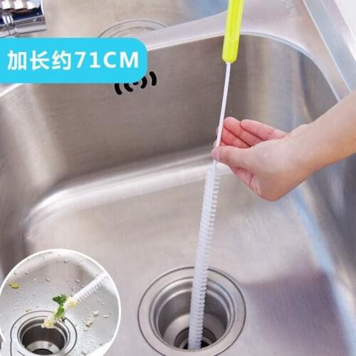 71cm Long Flexible Cleaning Brush Sink Overflow Drain Unblocked Cleaner Kitchen Tools Steel Bathroom Shower Cleaner Hair Removal