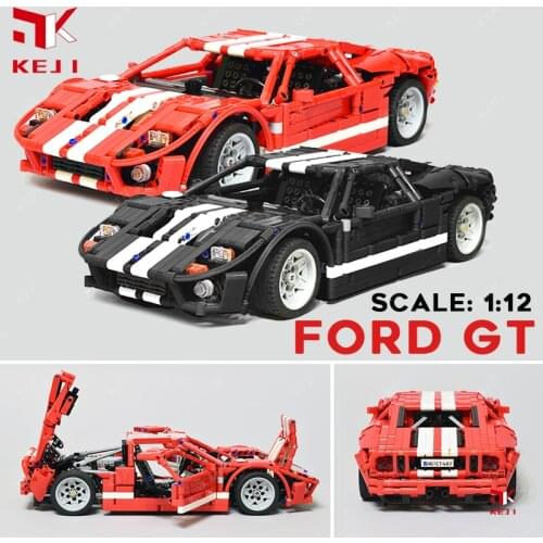 KEJI 2005 Ford GT 1:12 1:16 Super Racing Car RC Remote Control Building Blocks Model Bricks Kit Kids Toys Gift