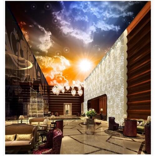 Customized wallpaper for walls Home Decoration Sky clouds ceiling frescoes 3d ceiling murals wallpaper