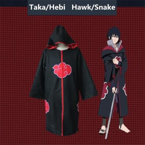 Hokage Ninja Akatsuki Uchiha Sasuke Taka/Hebi Hawk/Snake Cosplay Costumes Child Adult Hooded Cloak+Headband+Ring+Shuriken Suit