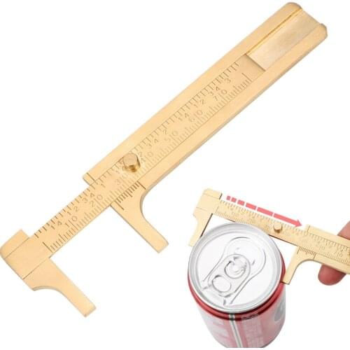 DIYWORK Pocket Size Mini Sliding DIY Vernier Caliper 80mm/3.15" Precision Measurement Tool Micrometer Brass Sliding Gauge Ruler