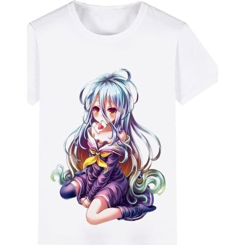 No Game No Life Sora and Shiro Stephanie Dola Jibril Cosplay Costume Adult Kids Child Short Sleeve T-shirt T shirt