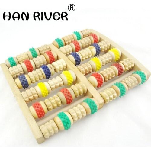 Easy carry foot massager natural woodiness environmental foot massager Roller foot massage barbed apron foot massager