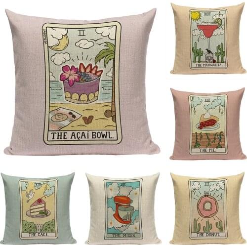 Tarot Cartoon Cushion Cover Colorful Cactus Home Decor Throw Pillow Covers 45-45Sofa Lifestyle Floral Decoration Car Pillow Case