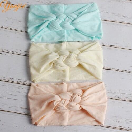 Nylon Headbands Hot-sale Cross Knot Weaved Elastic Headband 2020 DIY Hair Accessories For Kid Girls Headwrap Photo Pro Headwear